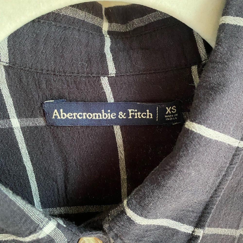 Abercrombie Windowpane Button Down Cotton Shirt - image 3